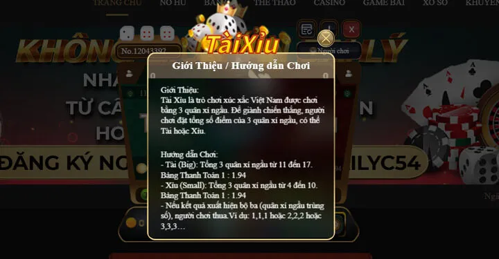 Tìm hiểu về game Tài xỉu C54